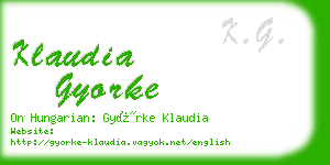 klaudia gyorke business card